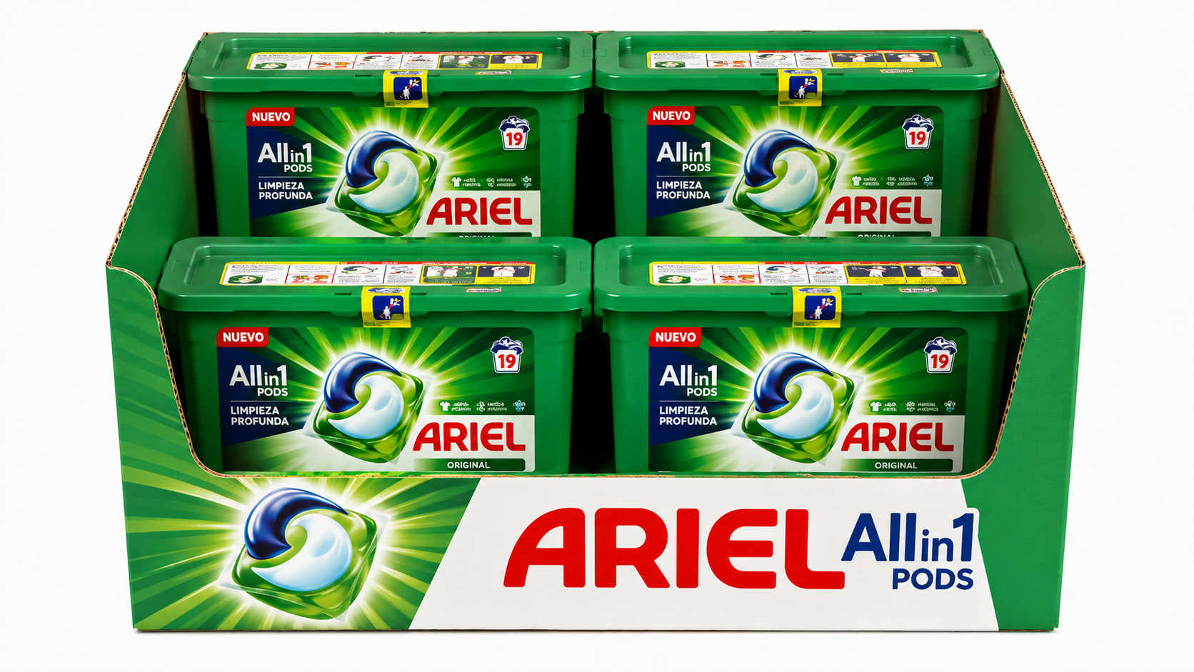 Ariel Deterg. ALL IN1 PODS | Caja de 4 | Cápsulas/Pastillas
