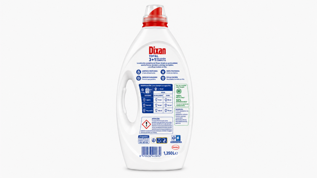 Dixan GEL Deterg | 1,350L. | Caja de 4 | Botella plástico