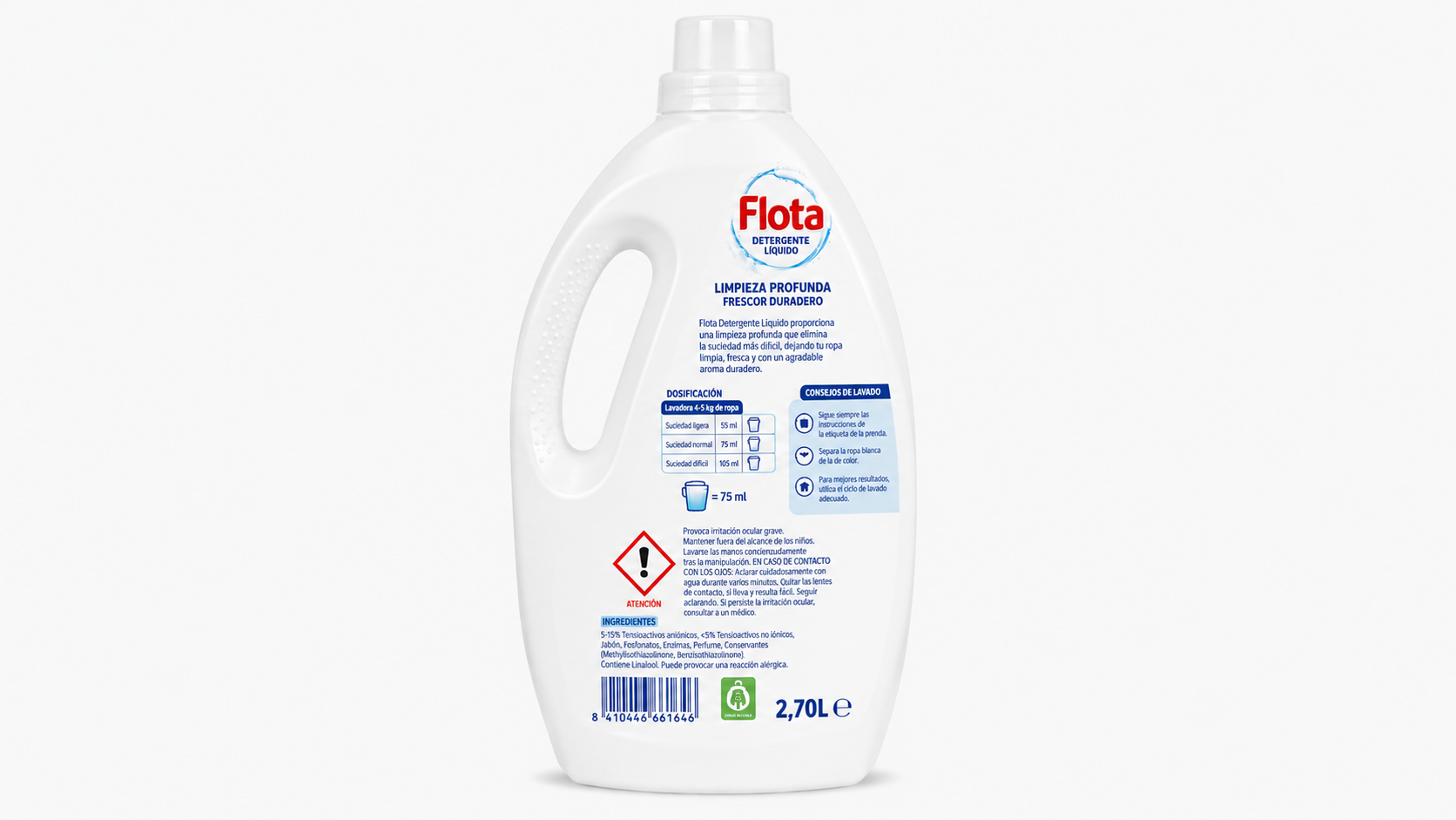 Flota Deterg. Liquido | 10LAV. / 2,70L | Caja de 4 | Botella plástico - imagen 3