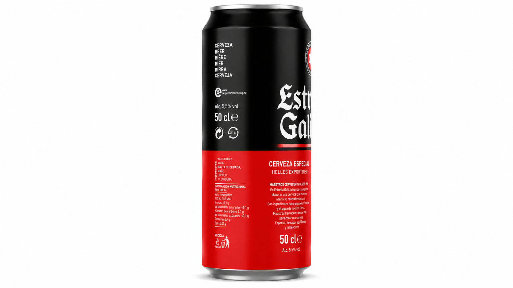 Cerveza Estrella Galicia (Rubia) | Caja de 24 Latas (50 cl) - imagen 6