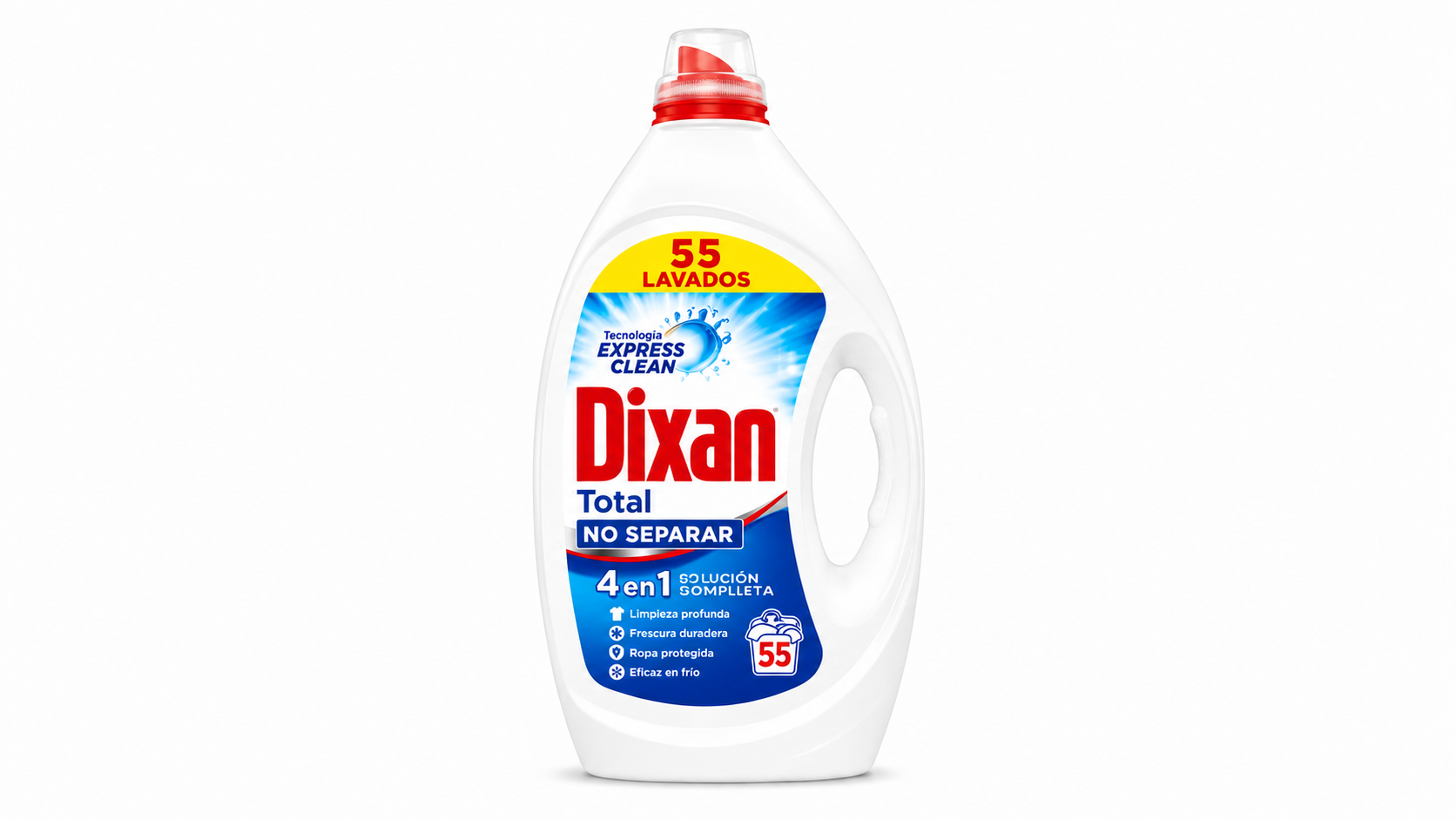 Dixan Detergente Liquido GEL | 55 DOSIS | Caja de 4 | Botella plástico - imagen 2