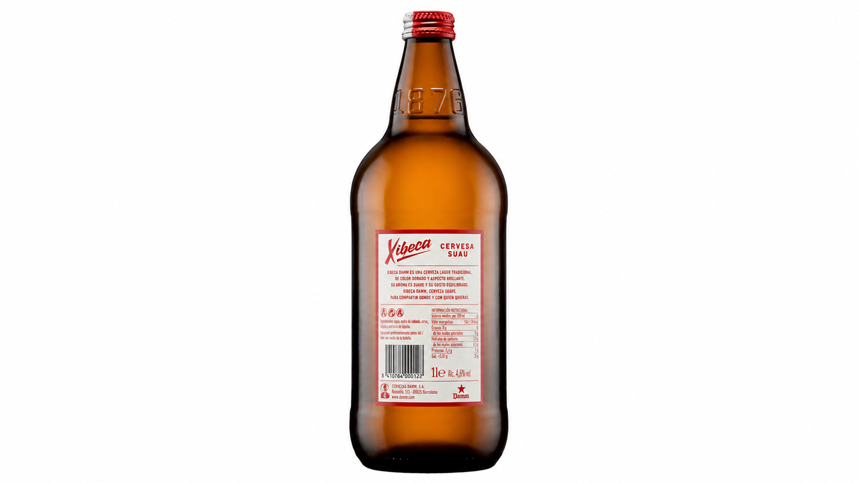 Cerveza Damm Xibeca (Rubia) | Caja de 12 Botellas (1 L) - Cristal - imagen 8