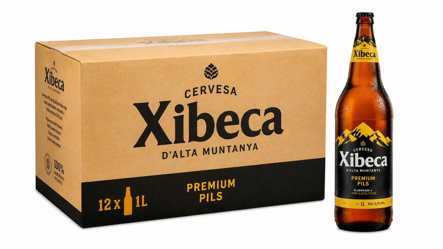Cerveza Damm Xibeca (Rubia) | Caja de 12 Botellas (1 L) - Cristal - imagen 9