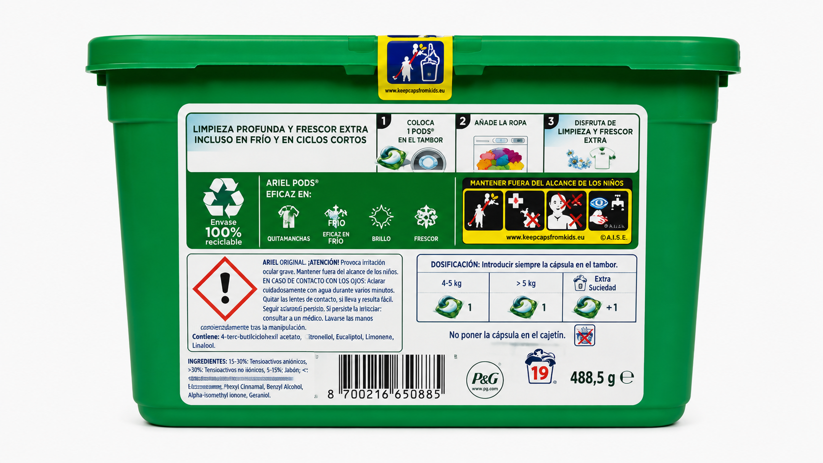 Ariel Deterg. ALL IN1 PODS | Caja de 4 | Cápsulas/Pastillas - imagen 2
