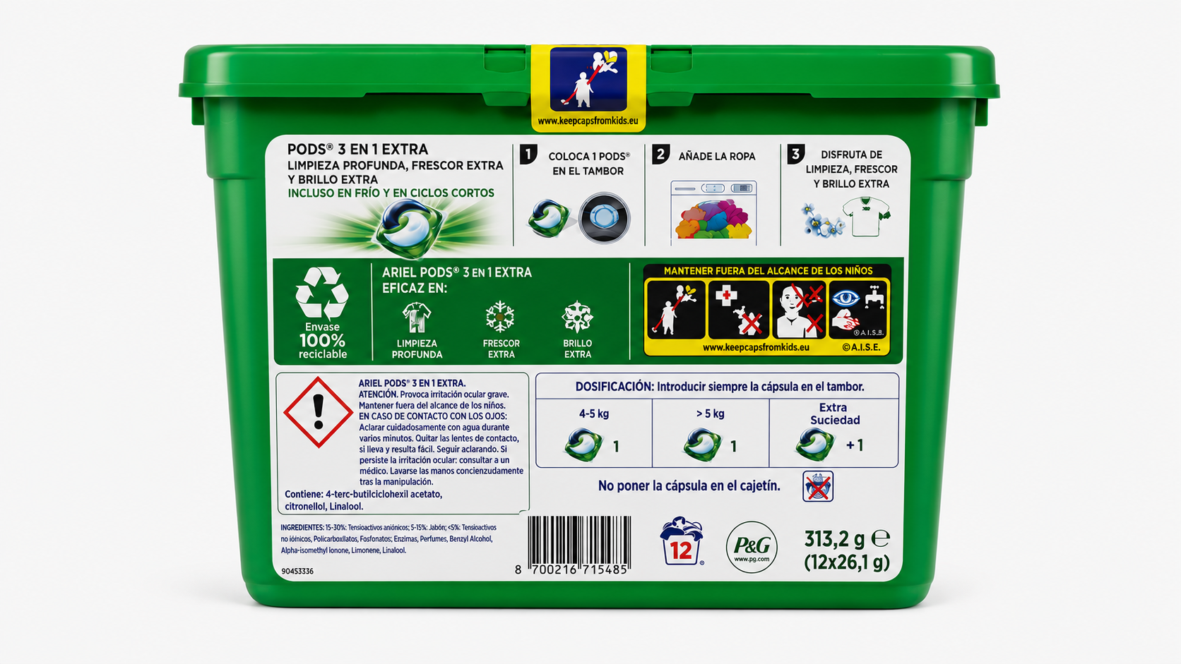Ariel Detergente Manual | 1 LAVADOS | Caja de 11 - imagen 2