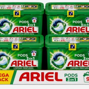 Ariel PODS 3EN1 | 9 DOSIS | Caja de 4 | Cápsulas/Pastillas