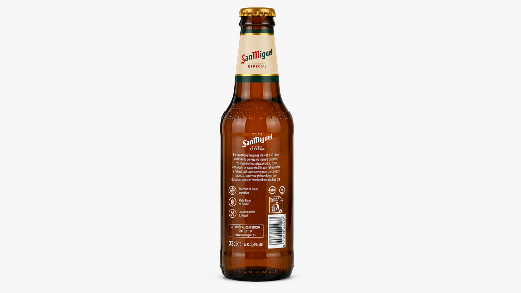 Cerveza San Miguel Especial (Rubia) | Caja de 24 Botellas (33 cl) - Cristal - imagen 9