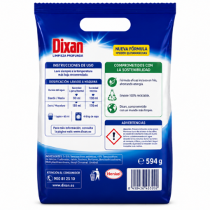 Dixan Deterg.bolsa | 12 CAC. / 0,594KG | Caja de 8 | Bolsa