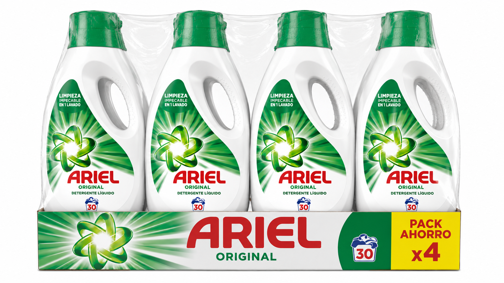 Ariel Original DET LIQ | Caja de 4 | Botella plástico