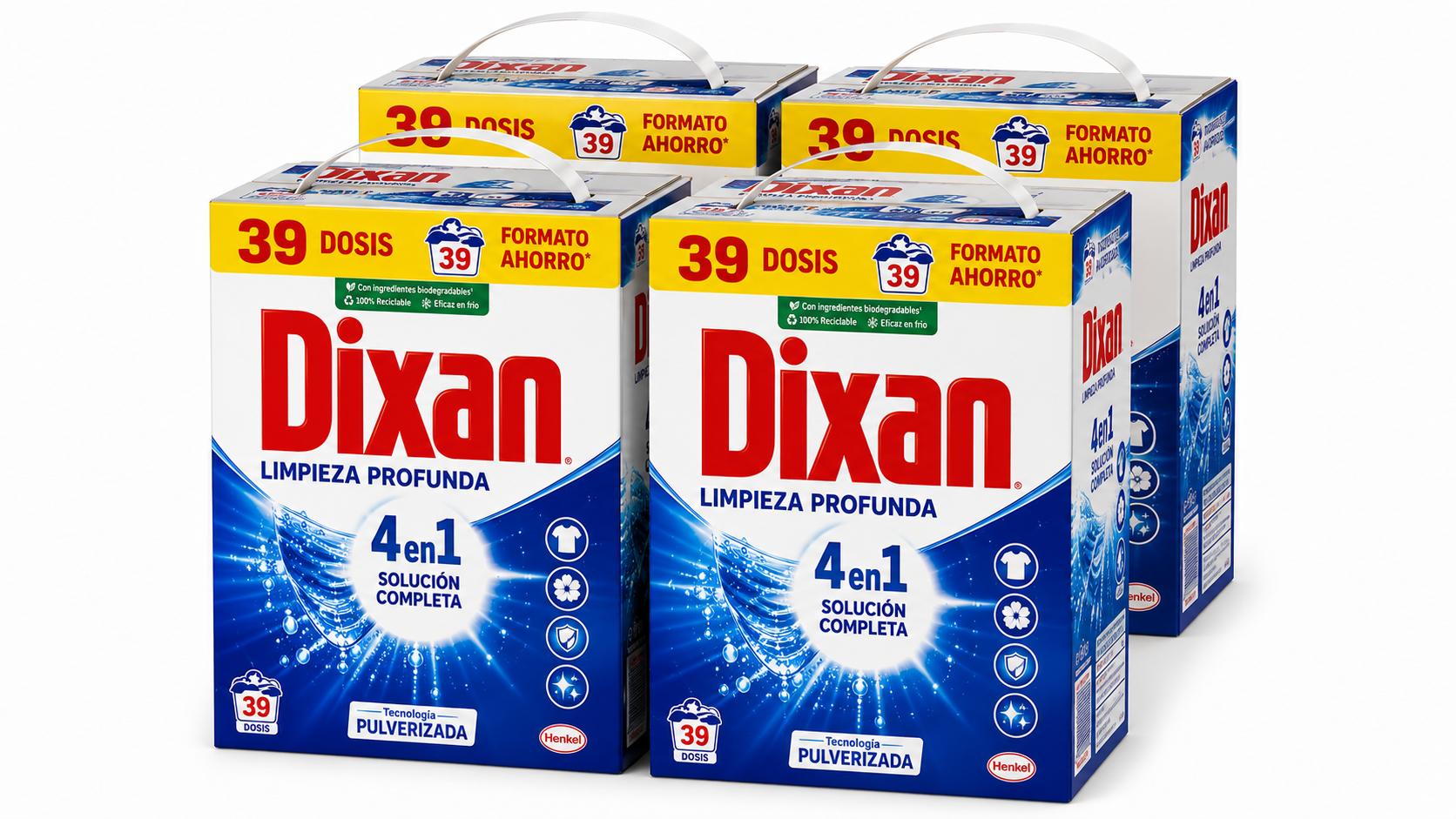 Dixan Detergente Polvo Maleta | 39 DOSIS | Caja de 4 | Caja - imagen 2