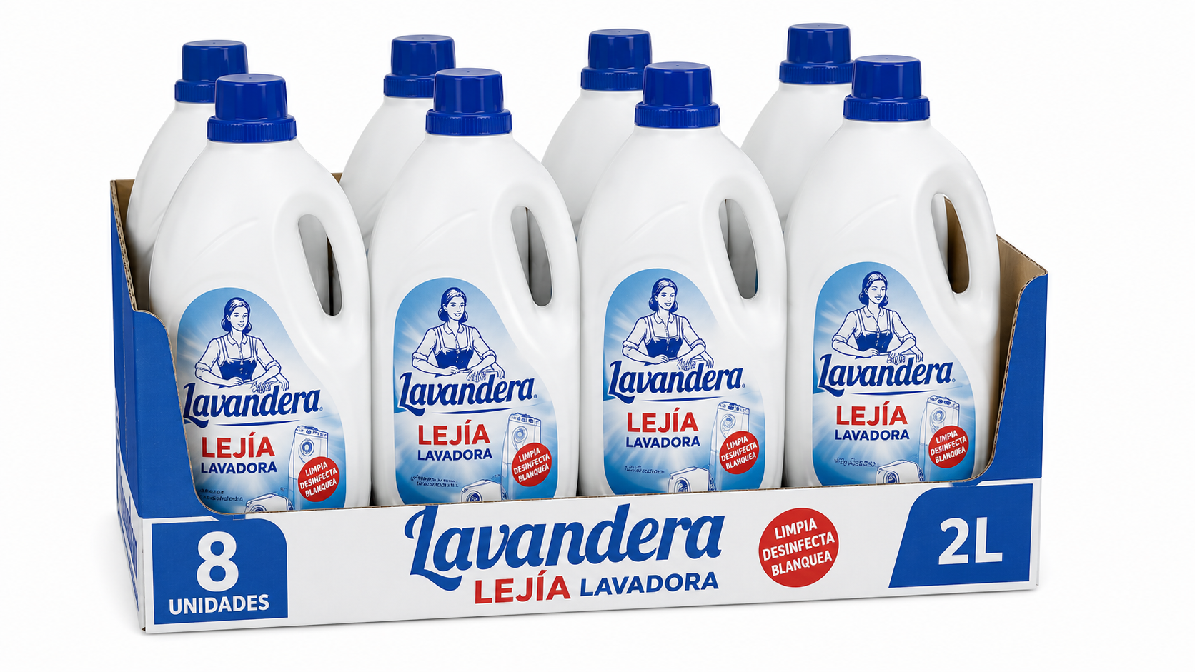 Lavandera Lejia | 2 L | Caja de 8 | Botella plástico