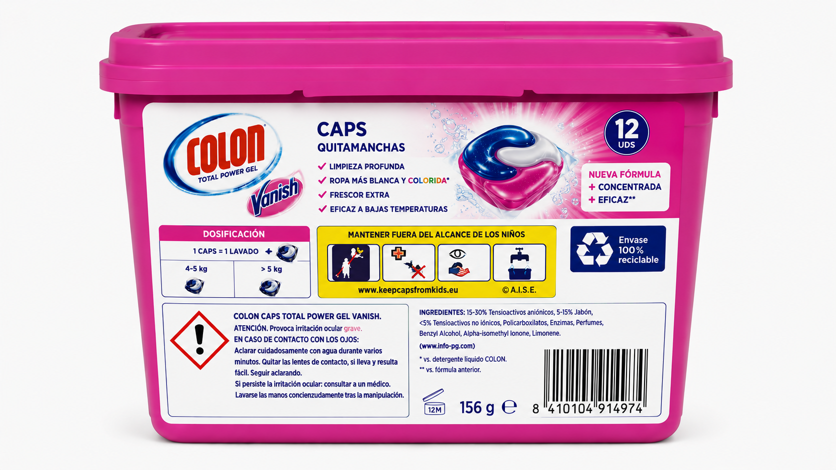 Colon CAPS Total Power GEL Vanish | 12 UD | Caja de 6 | Bolsa - imagen 2