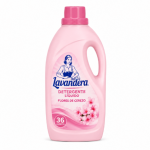 Lavandera Detergente Liquido Flores DE Cerezo | 36 LAVADOS | Caja de 4 | Botella plástico - imagen 2