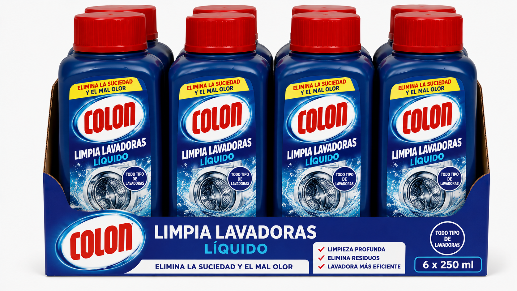Colon Limpia Lavadoras Liquido | 250 ML | Caja de 6 | Botella plástico - imagen 3