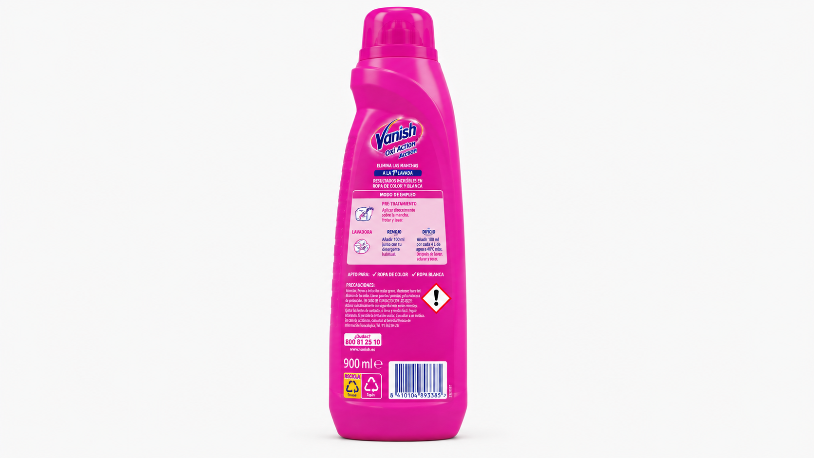 Vanish OXI Action GEL | 900 ML | Caja de 6 | Botella plástico - imagen 6