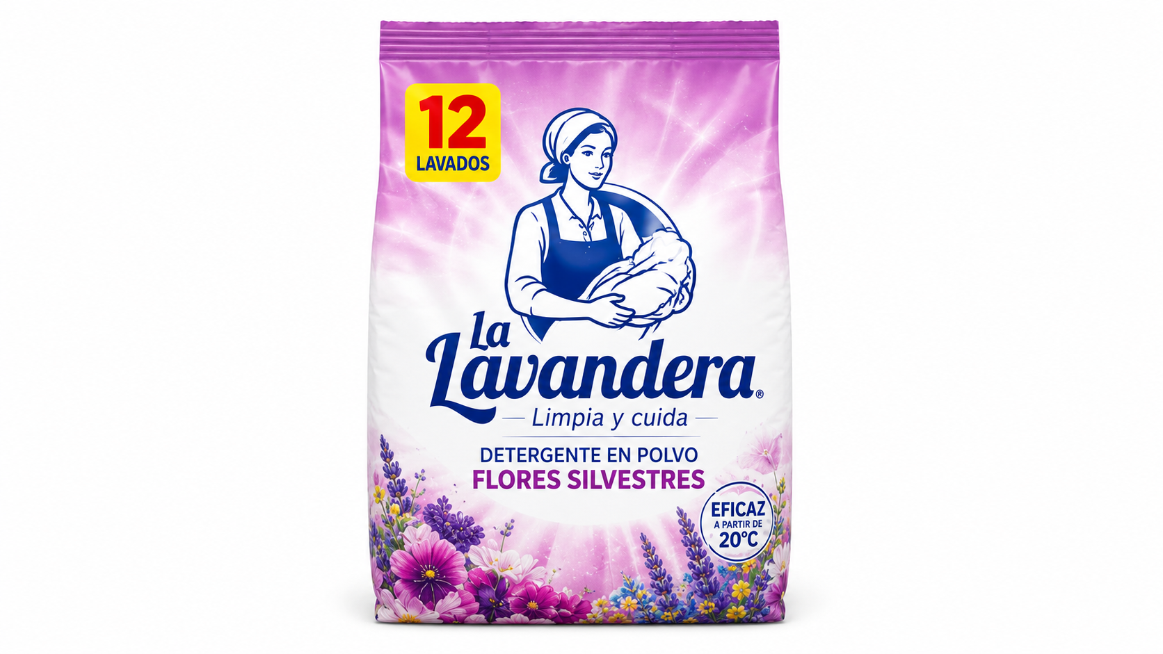 Lavandera Detergente Polvo Flores Silvestres | 12 LAVADOS | Caja de 12 - imagen 12