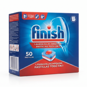 Finish Lavavajill. Maquina Pastillas TODO EN 1 | 50 PASTILLAS | Caja de 5 | Bolsa
