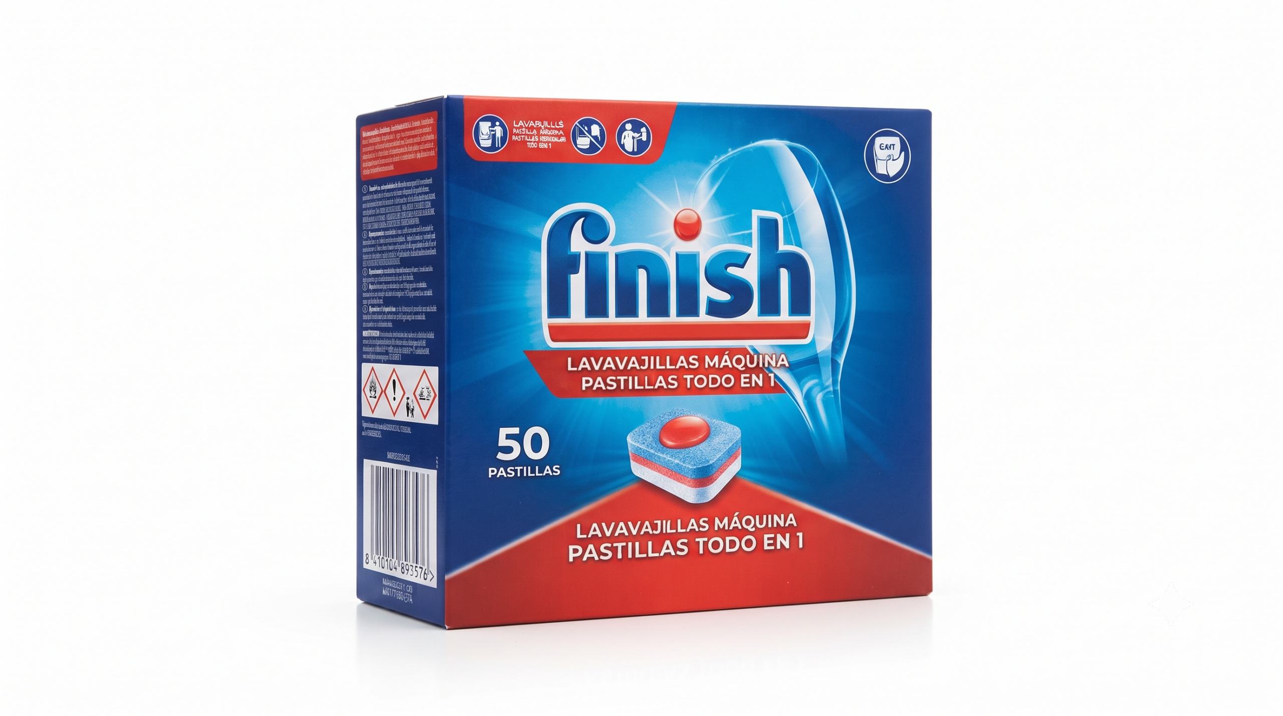 Finish Lavavajill. Maquina Pastillas TODO EN 1 | 50 PASTILLAS | Caja de 5 | Bolsa