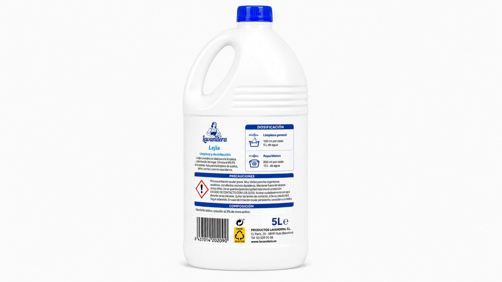 Lavandera Lejia | 5 L | Caja de 3 | Botella plástico - imagen 6