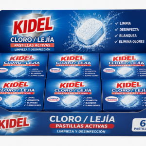 Kidel Cloro/lejia Pastillas Activas | Caja de 6 | Cápsulas/Pastillas
