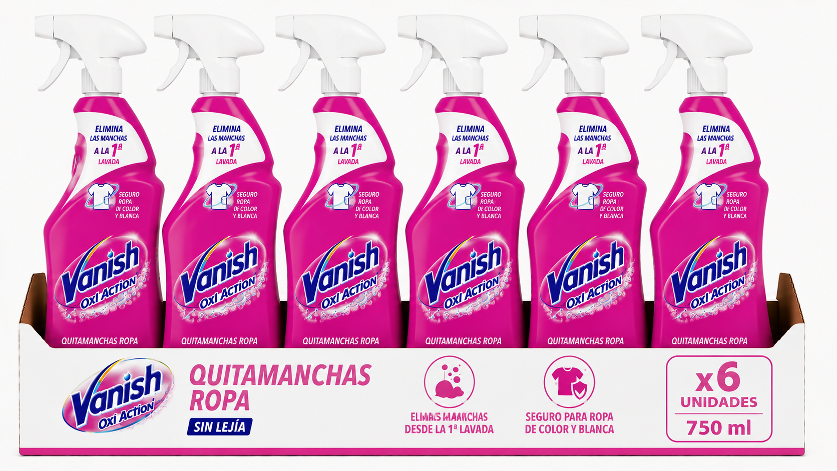 Vanish Pistola Quitamanchas ROPA | 750 ML | Caja de 6 | Spray
