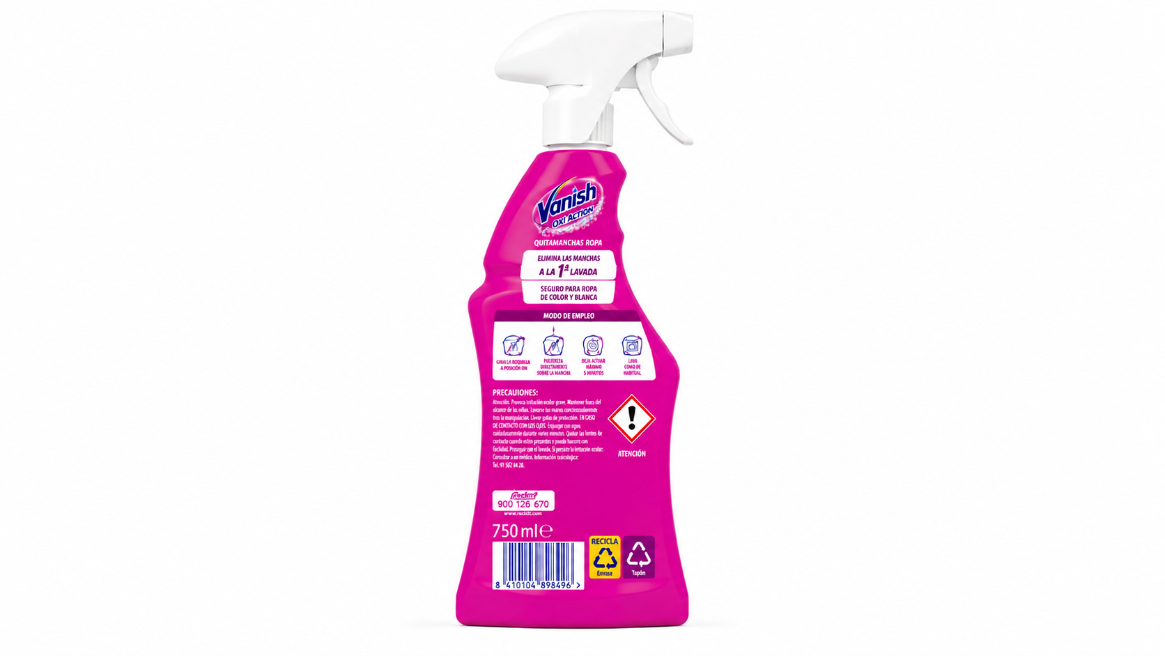 Vanish Pistola Quitamanchas ROPA | 750 ML | Caja de 6 | Spray - imagen 2
