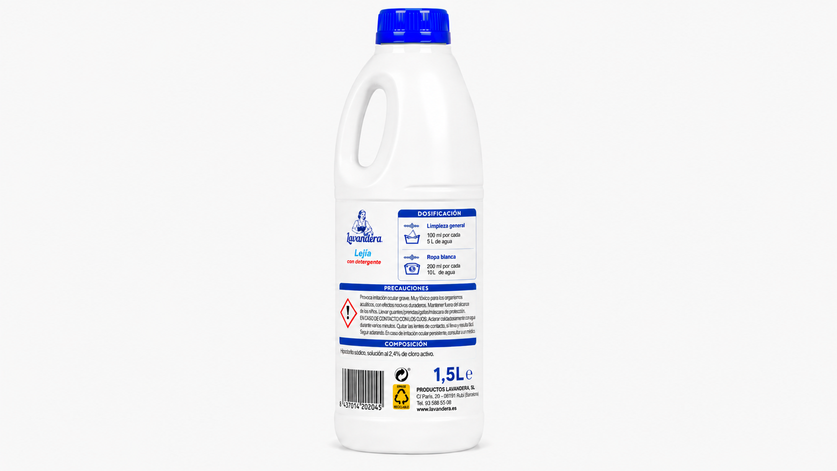 Lavandera Lejia C/detergente | 1.5 L | Caja de 12 | Botella plástico - imagen 5