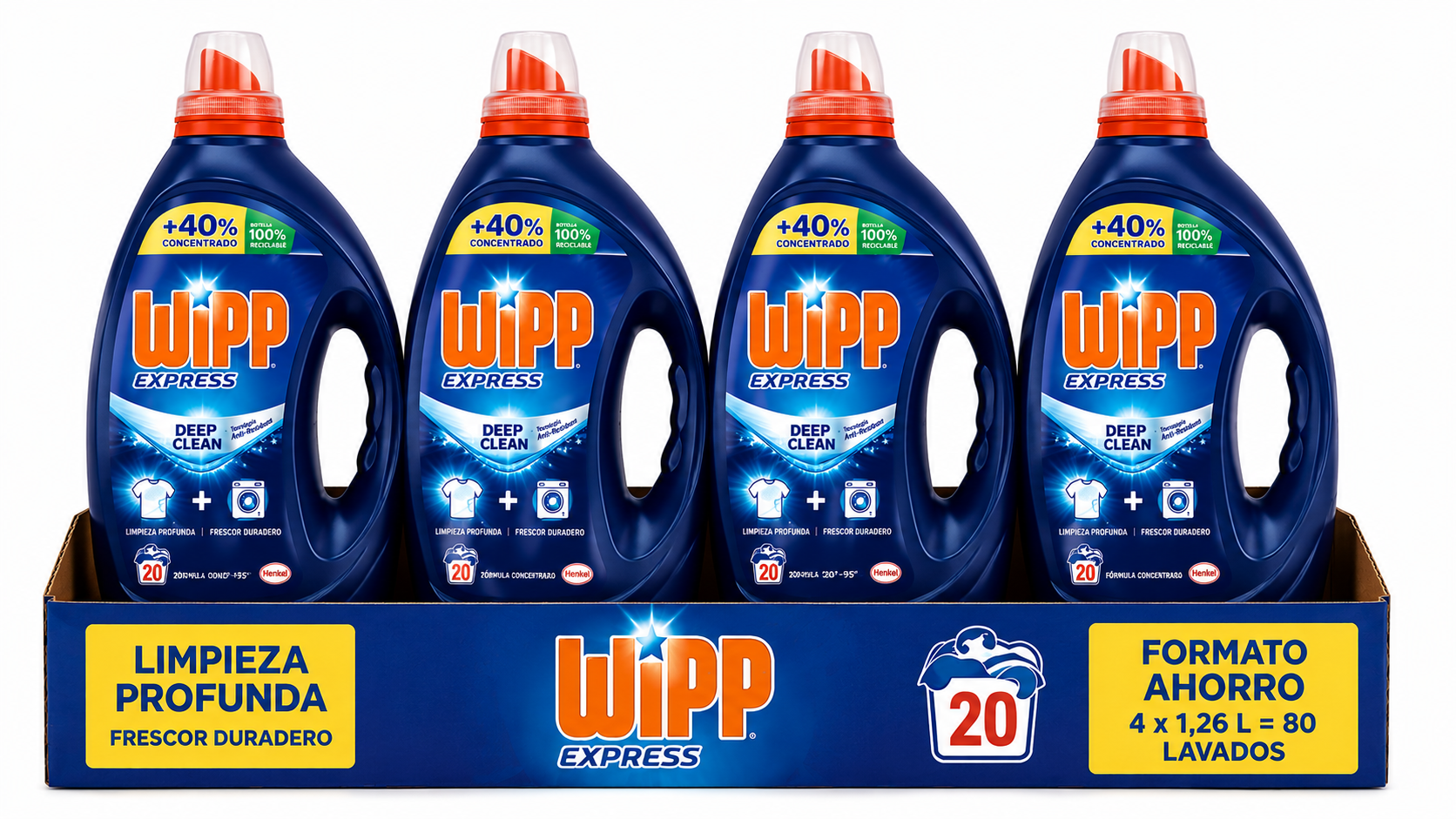 WIPP DET GEL | 1.26L | Caja de 4 | Botella plástico