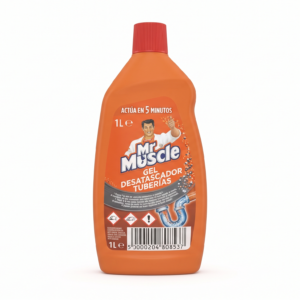 MR Muscle GEL Desatascador Tuberías | 1L | Caja de 12 | Botella plástico