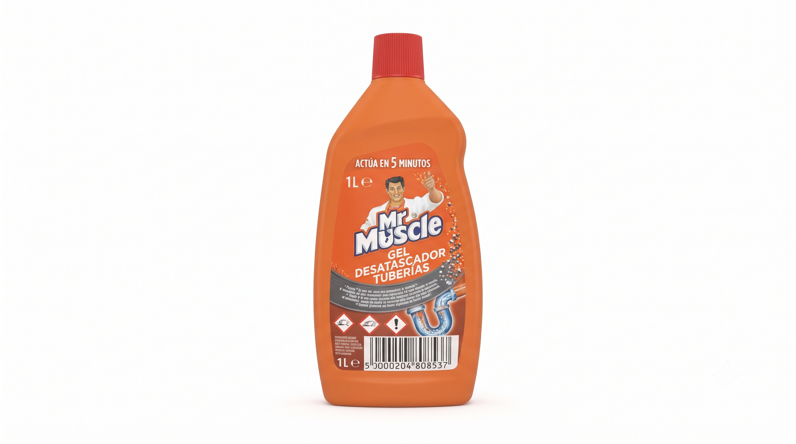 MR Muscle GEL Desatascador Tuberías | 1L | Caja de 12 | Botella plástico