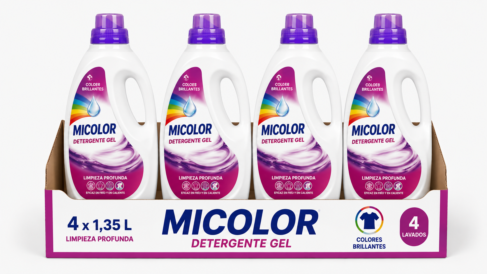Micolor DET GEL | 1.35L | Caja de 4 | Botella plástico