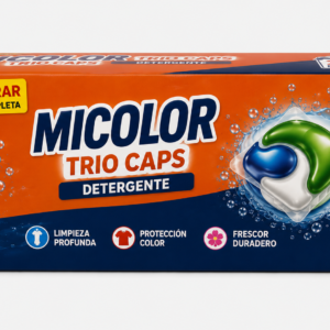 Micolor Detergente TRIO CAPS NO Separar | 25 DOSIS | Caja de 8 | Cápsulas/Pastillas