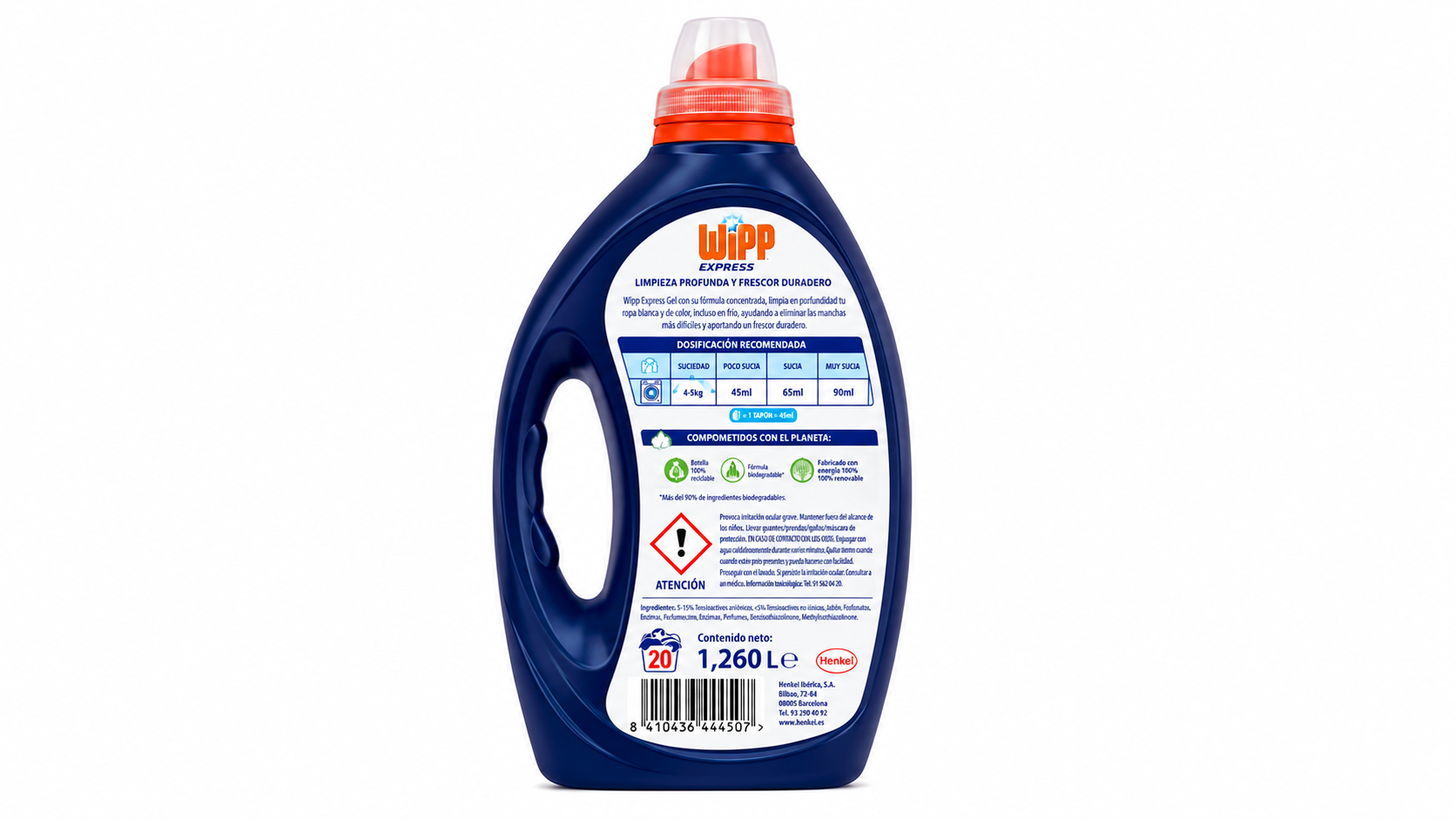 WIPP DET GEL | 1.26L | Caja de 4 | Botella plástico - imagen 2