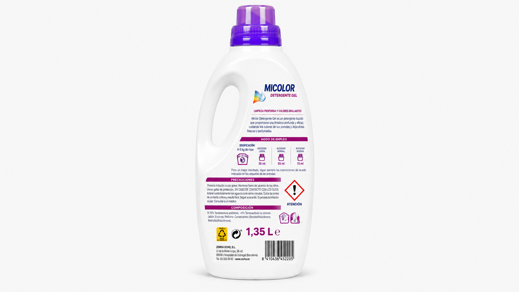 Micolor DET GEL | 1.35L | Caja de 4 | Botella plástico - imagen 3