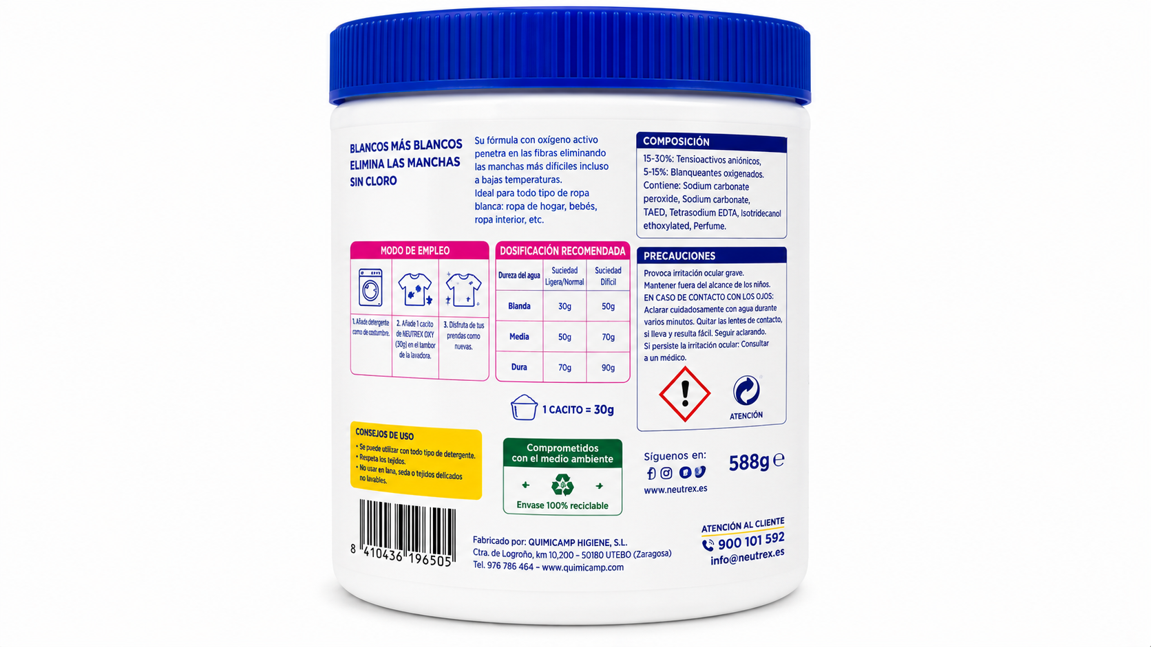 Neutrex OXY Bco.puro | 512GR / 588 GR | Caja de 6 - imagen 2
