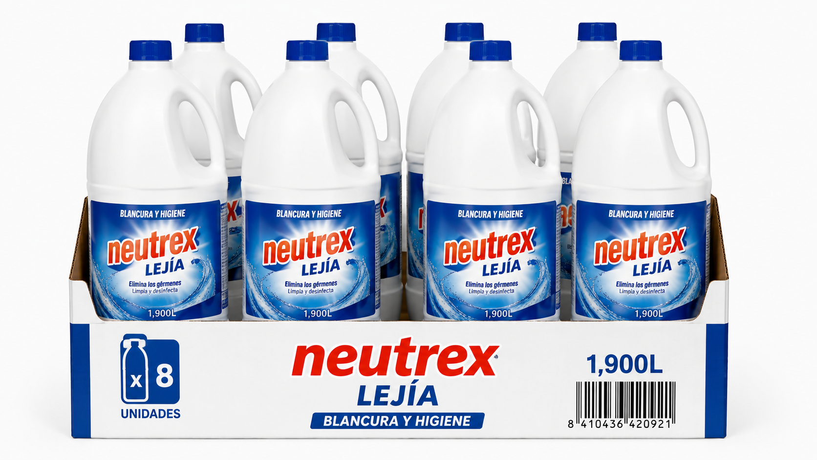 Neutrex Lejia | 1,900L | Caja de 8 | Botella plástico