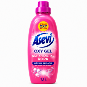 Asevi OXY GEL Quitamanchas ROPA | 1.1 L | Caja de 10 | Botella plástico - imagen 5