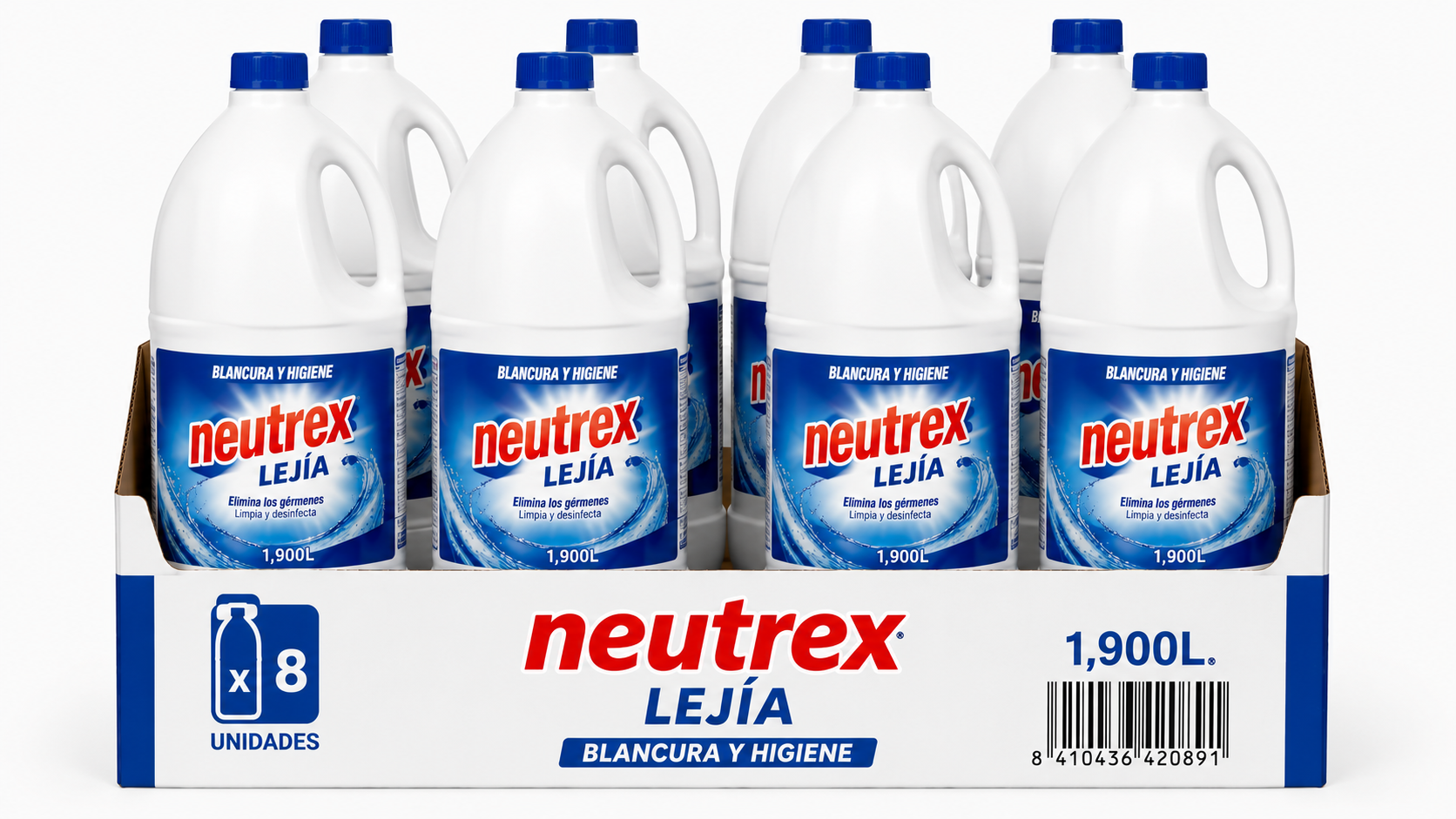 Neutrex Lejia | 1,900L | Caja de 8 | Botella plástico - imagen 4