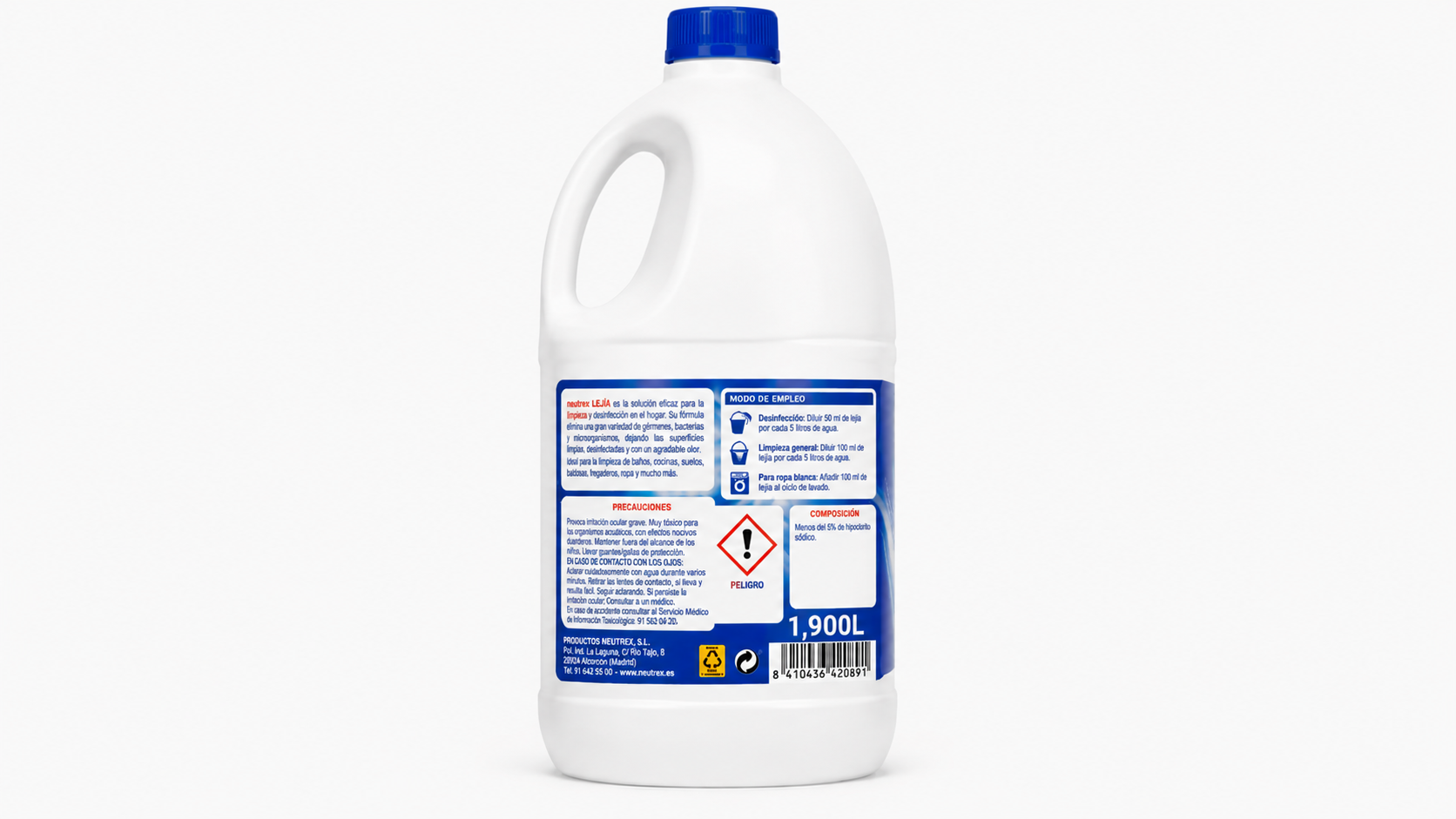 Neutrex Lejia | 1,900L | Caja de 8 | Botella plástico - imagen 6