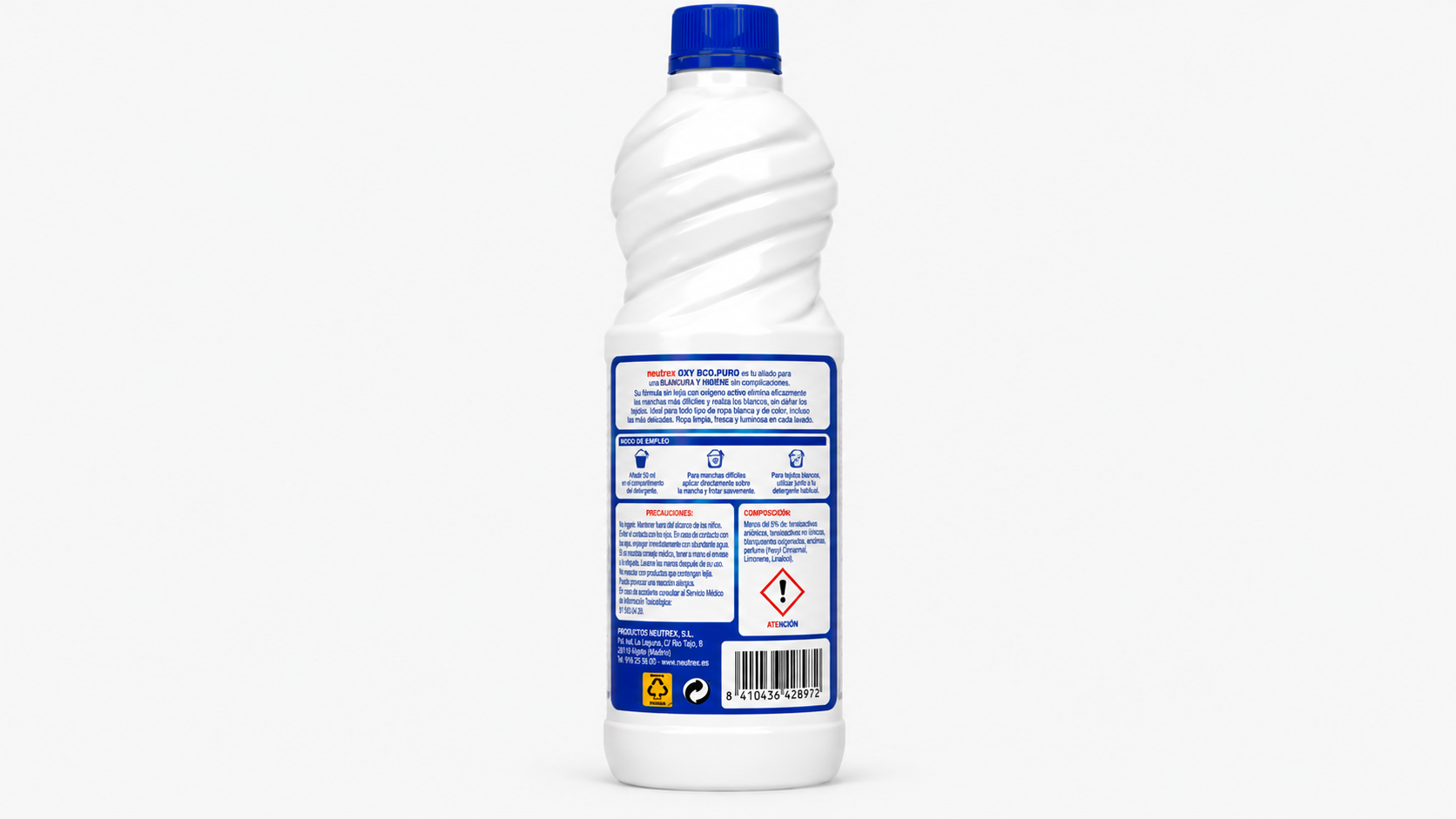 Neutrex OXY Bco.puro | 950ML | Caja de 12 | Botella plástico - imagen 3