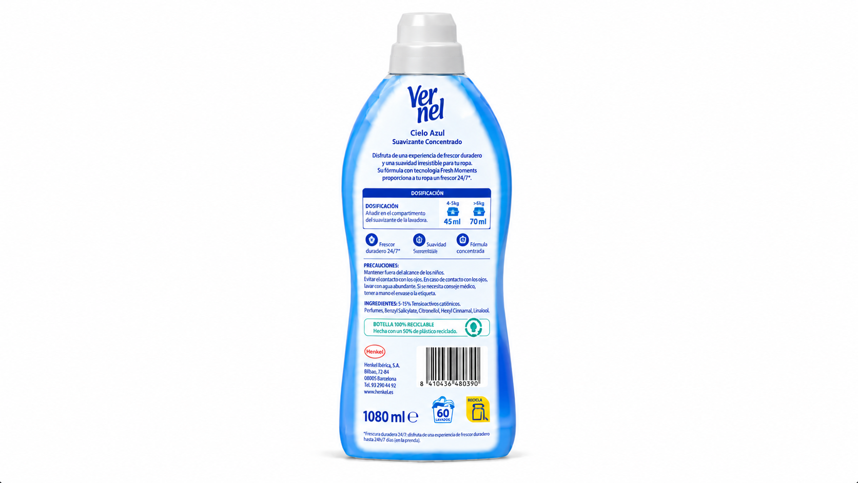 Vernel Suavizante Concentrado | 1080 ML / 60 DOSIS | Caja de 8 - imagen 2