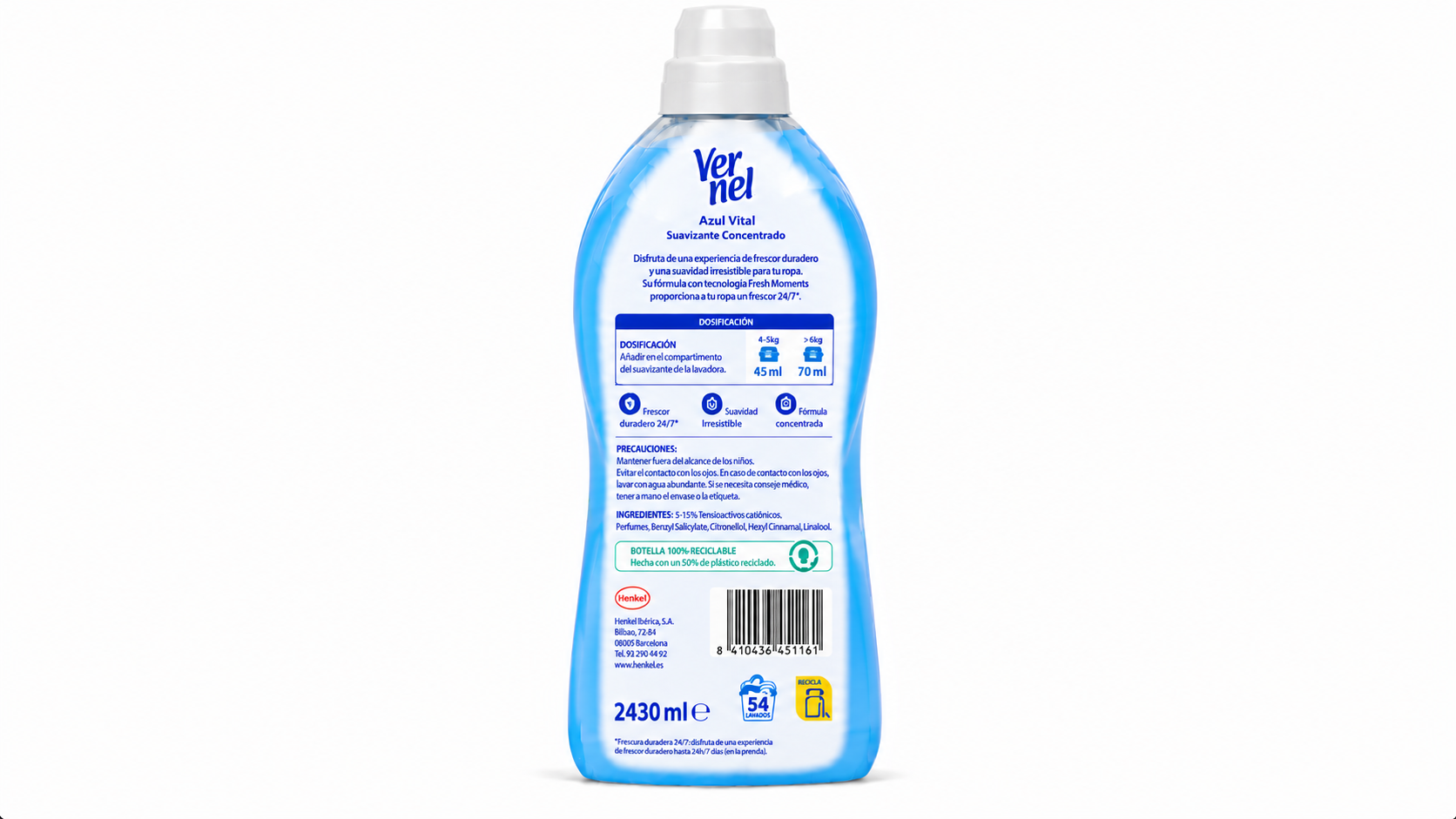 Vernel Suavizante Concentrado | 1080 ML / 60 DOSIS | Caja de 8 - imagen 4