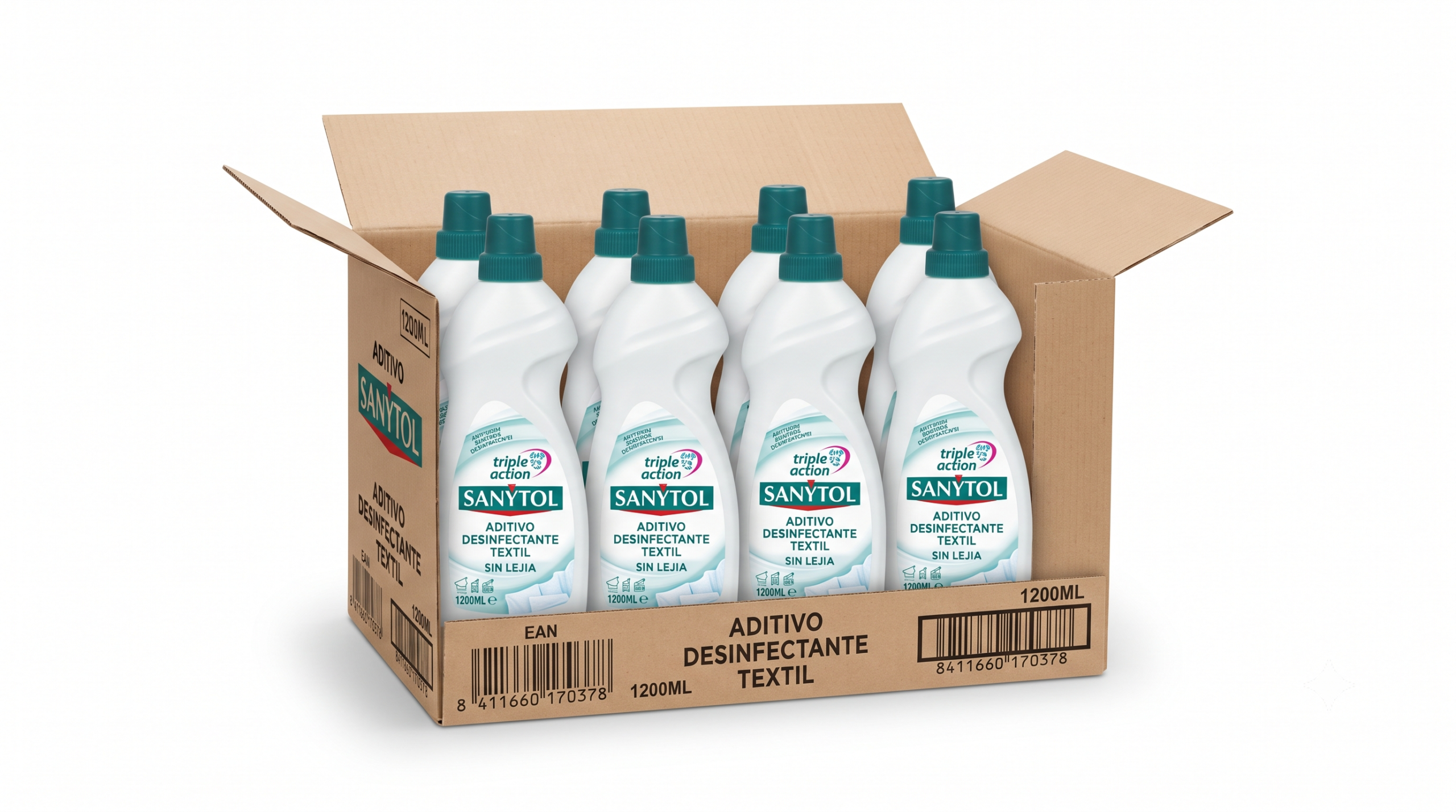 Sanytol SIN Lejia Aditivo Desinfec.textil | 1200ML | Caja de 12 | Botella plástico