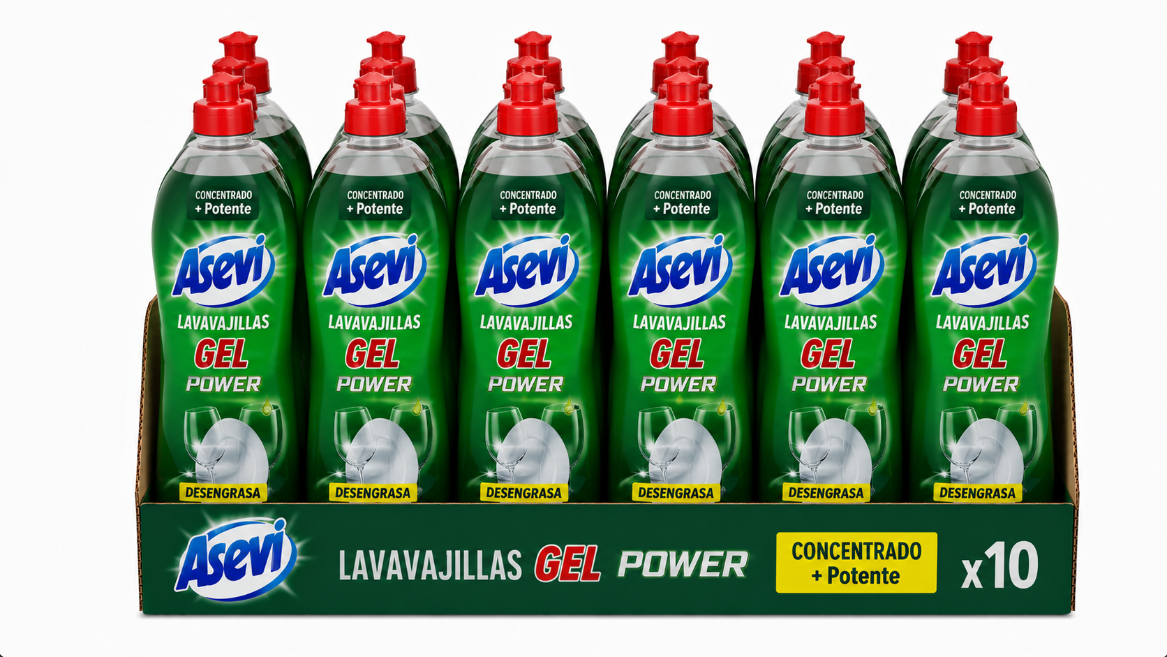 Asevi Lavavajillas GEL Power | Caja de 10 | Botella plástico - imagen 3