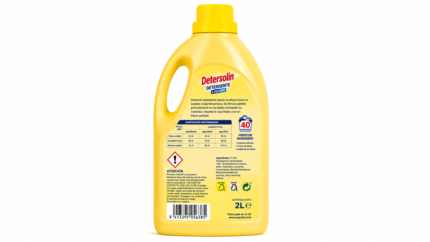 Detersolin Protect Ultra Detergente Liquido PARA ROPA | Caja de 10 | Botella plástico - imagen 6