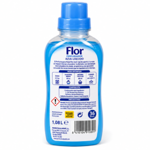 FLOR Perfumador AZUL Liquido | 36 DOSIS | Caja de 8 | Botella plástico