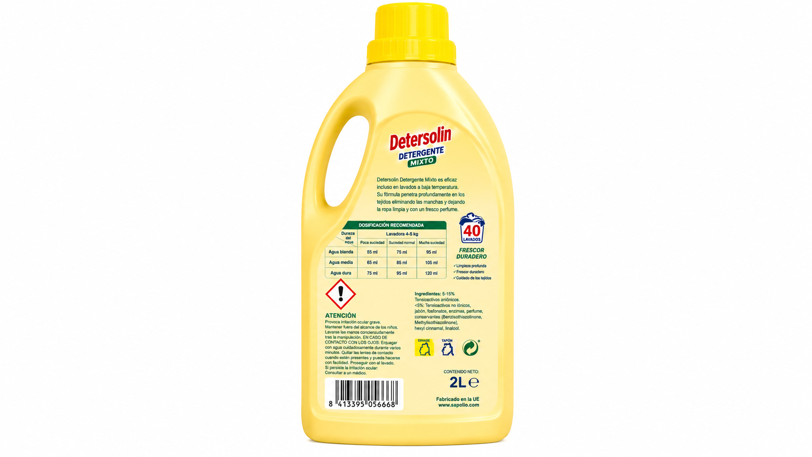 Detersolin Protect Ultra Detergente Liquido PARA ROPA | Caja de 10 | Botella plástico - imagen 7