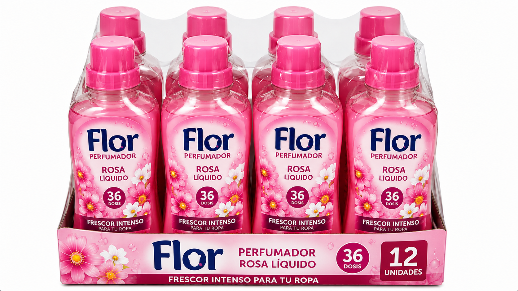 FLOR Perfumador ROSA Liquido | 36 DOSIS | Caja de 12 | Botella plástico - imagen 3