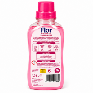 FLOR Perfumador ROSA Liquido | 36 DOSIS | Caja de 12 | Botella plástico