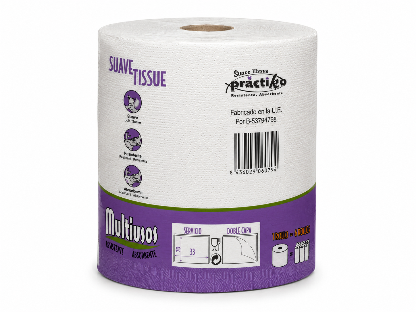 FOXY Papel Cocina Multiusos Tornado | 1 KG / 10 UDS | Caja de 6